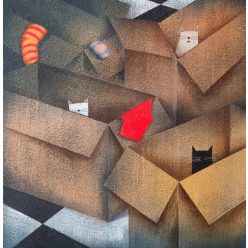 Ludvig Dániel - Költözés után (80x80cm) olaj/vászon