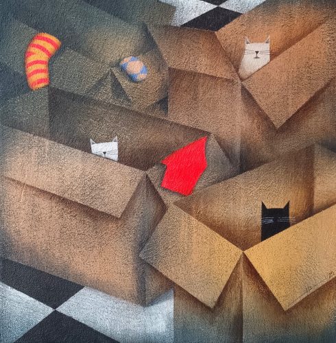 Ludvig Dániel - Költözés után (80x80cm) olaj/vászon