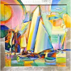   Fekete József - Morning start - Siófok (90x89cm) oil/fiberboard