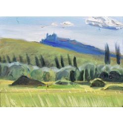 László Dániel - Szigligeti vár (18 x 24 cm) olaj/vászon