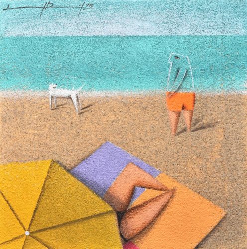 Ludvig Dániel - Parton (30x30cm) olaj/vászon
