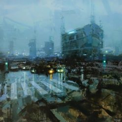 Nagy Tibor - A gravitáció hatalmában (80x80cm) olaj/fa