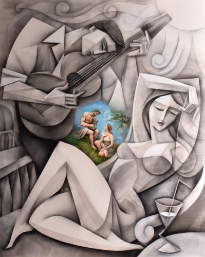 Boros Attila - Előző élet - Titkos dallamok (100 x 80 cm) olaj/vászon