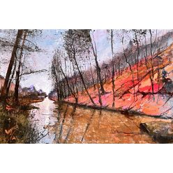 Neogrády ANtal - Égervölgyi-tó (40 x 60 cm) olaj/farost