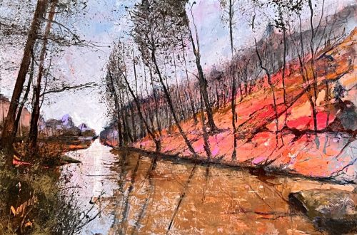 Neogrády ANtal - Égervölgyi-tó (40 x 60 cm) olaj/farost
