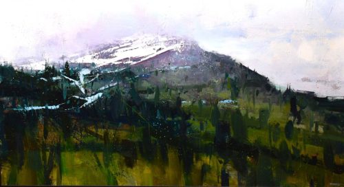 Nagy Tibor - Magaslatok felé (55x100cm) olaj/vászon