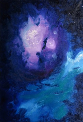 Bánföldi Zoltán - Csillagok között XII. (55 x 38 cm) olaj/vászon