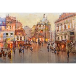   Neogrády Antal - A város szívében (40 x 60 cm ) olaj/farost