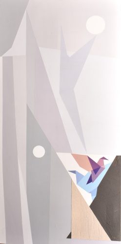 Gulyás Andrea - Találkozás (100 x 50 cm) olaj/fa