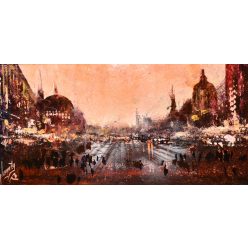 Neogrády Antal - Evening lights (20x40cm) oil/mdf