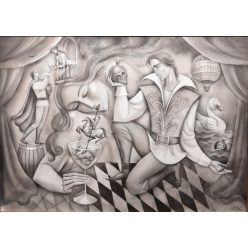   Boros Attila - To drink or not to drink (50x70 cm) olaj/vászon