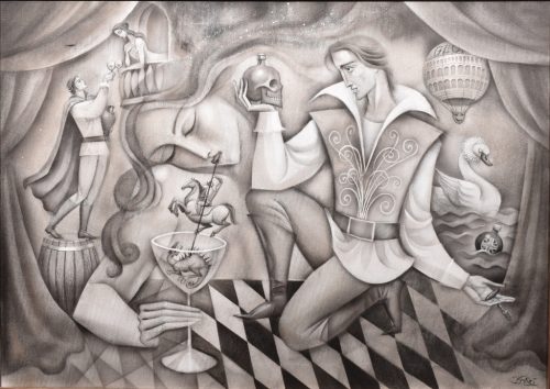 Boros Attila - To drink or not to drink (50x70 cm) olaj/vászon