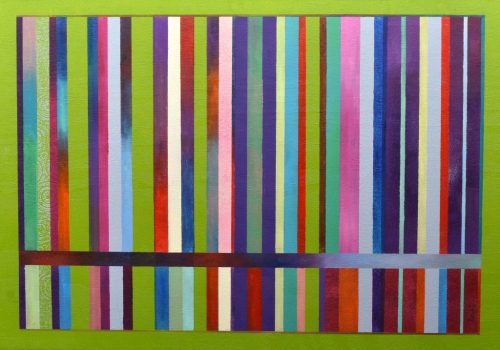 Bak Judit – Vertikális vonalak tavaszi lendülete (50 x 70 cm) olaj/fa