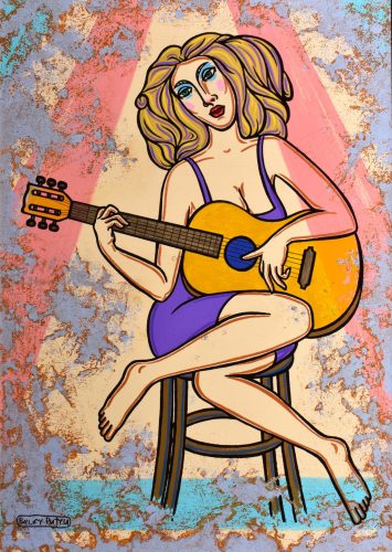 Páfy Putyu István - Gitárszóló (70 x 50 cm) olaj/vászon