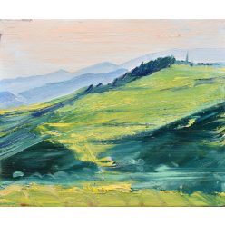 László Dániel - Hegyek-völgyek (24 x 30 cm) olaj/vászon