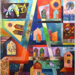   Bak Judit - A kölyök-idő emlékei No.II. (70x70cm) olaj/fa