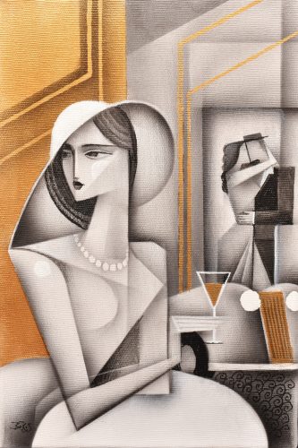 Boros Attila - Találka (30 x 20 cm) olaj/vászon