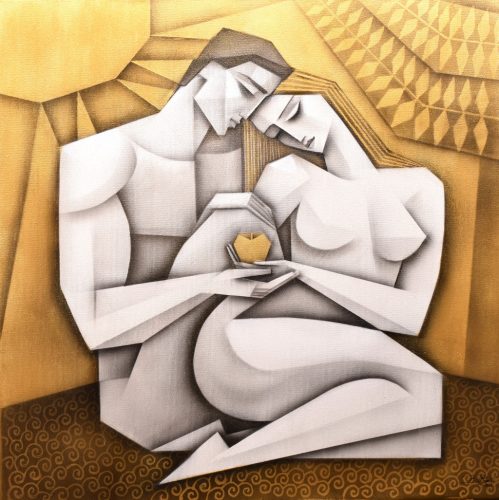 Boros Attila - Szerelem  (50x50cm) olaj/vászon