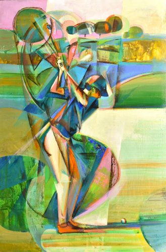 Fekete József - Golf (60 x 40 cm) olaj/farost