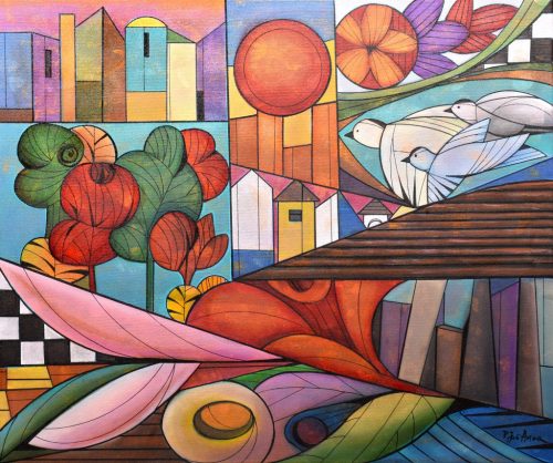 Pálfy Julianna - A tavasz hírnökei (50 x 60 cm) olaj/vászon