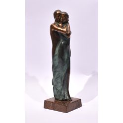 Czobor Sándor - Ölelés (24 x 7 x 7 cm) bronz