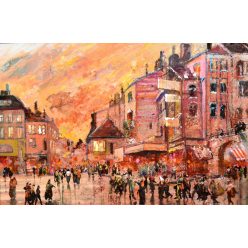 Neogrády Antal - Crimson Town (40x60cm) oil/mdf