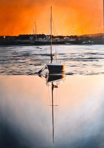 Cene gál István - Vitorlás a parton (100 x 70 cm) olaj/vászon