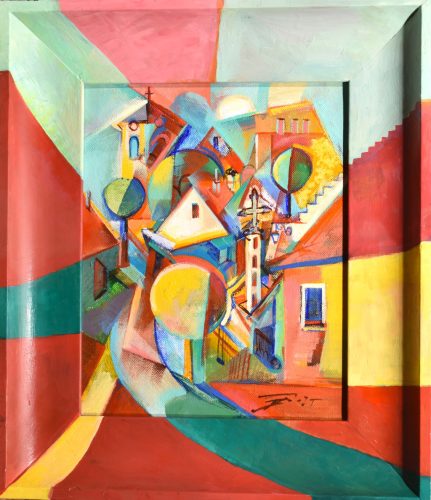 Fekete József - Szentendrei mézeskalács (42,5 x 37 ) olaj/ farost