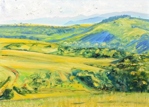 László Dániel - Erdélyi túra, Riszeg-tető (50 x 70 cm) olaj/vászon