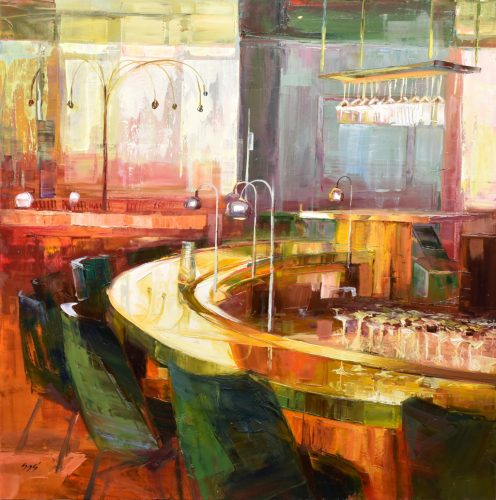 Szakács Éva - Before opening (60x60cm) oil/mdf