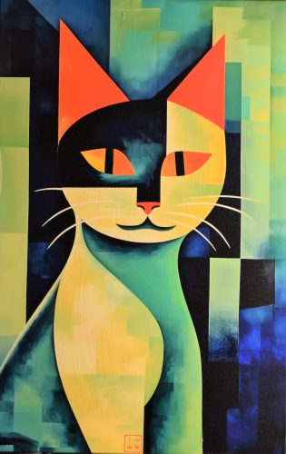 Shane 54 (Császár Előd) - Future Cat (85 x 55 cm) vegyes technika /vászon