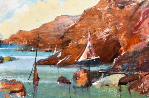 Neogrády Antal - Sziklák rejtekén (40x60cm) olaj/fa