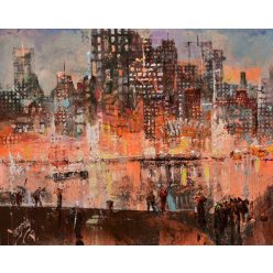   Neogrády Antal - Ragyogó Metropolis (24 x 30 cm) olaj/farost