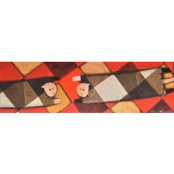 Ludvig Dániel - Red Carpet (30 x 100 cm) olaj/vászon