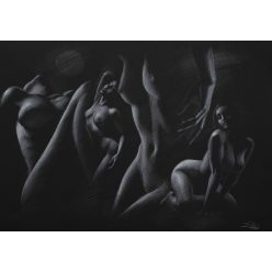 Boros Attila - Igézet (30 x 42 cm) grafika/papír