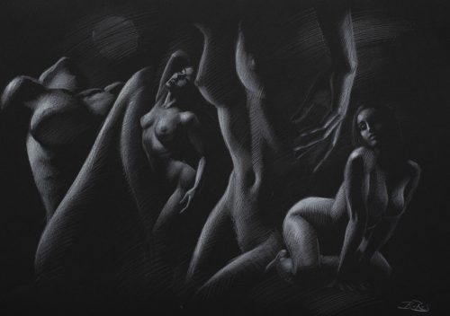 Boros Attila - Igézet (30 x 42 cm) grafika/papír