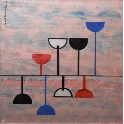 Pálfy Julianna - Vonal alatt ( 50 x 50 cm ) olaj/vászon