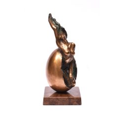 Czobor Sándor - Vénusz születése (20 x 8 x 8 cm) bronz