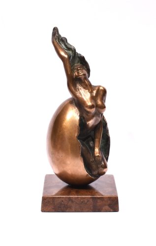 Czobor Sándor - Vénusz születése (20 x 8 x 8 cm) bronz