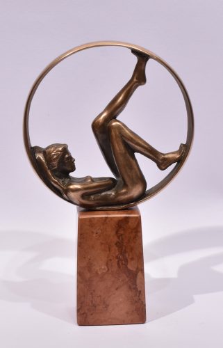 Czobor Sándor - Lebegés ( 20 x 12 x 5 cm) bronz