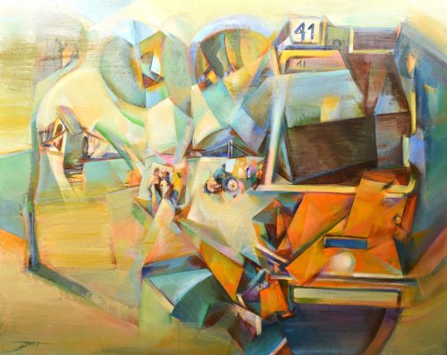 Fekete József - "41" (80x100cm) acrylic/oil/mdf 