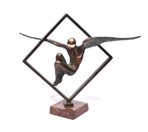 Czobor Sándor - Szárnyaló (24 x 30 x 10) bronz