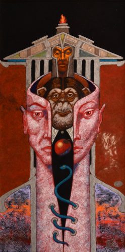 Vágó István - Bearer of light (40x20cm) enamel