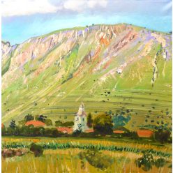   László Dániel - Székelykő rejtekén ( 80 x 80 cm) olaj/vászon