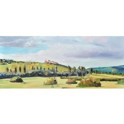 László Dániel - Szigliget (25 x 58 cm) olaj/vászon