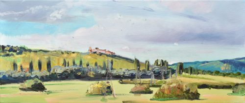 László Dániel - Szigliget (25 x 58 cm) olaj/vászon