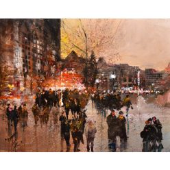 Neogrády Antal - Evening lights (40x50cm) oil/mdf