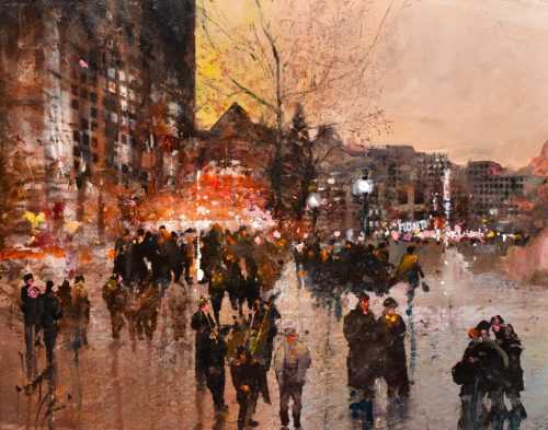 Neogrády Antal - Esti fényben (40x50cm) olaj/farost