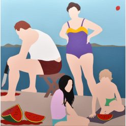 Bereczki Kata - Nyaral a család  (70x70cm) akril/vászon 